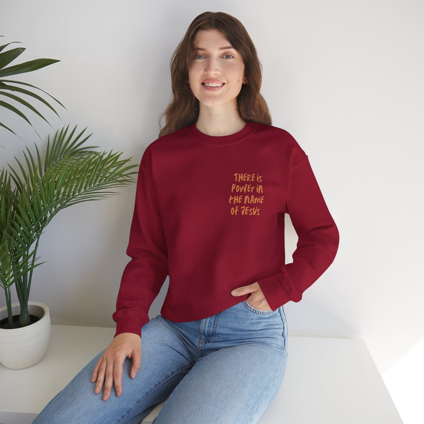 There is power in the name of Jesus Unisex Heavy Blend™ Crewneck Sweatshirt