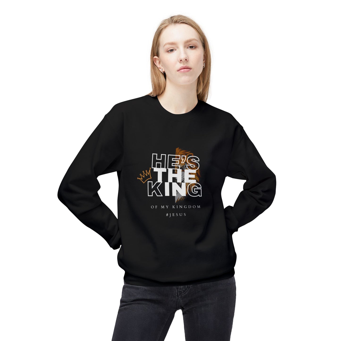 #Jesus is the King of my Kingdom Unisex Midweight Softstyle Fleece Crewneck Sweatshirt