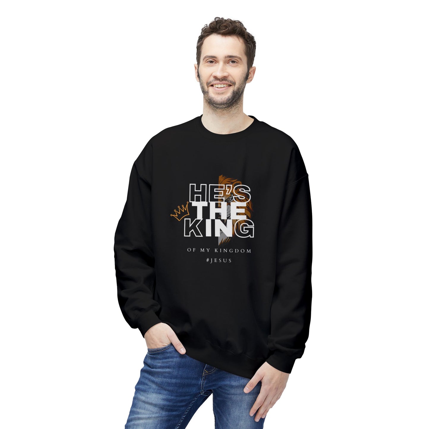 #Jesus is the King of my Kingdom Unisex Midweight Softstyle Fleece Crewneck Sweatshirt