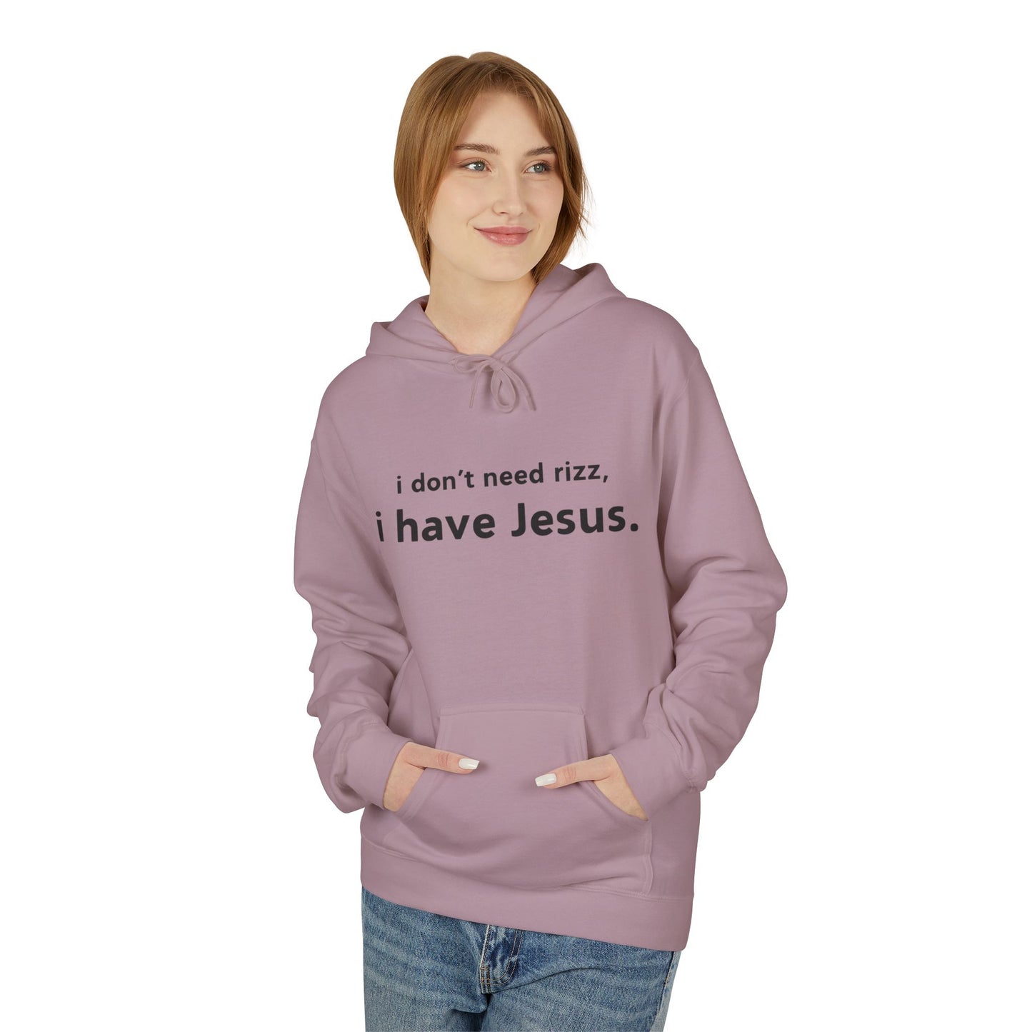 i don't need rizz, i have Jesus. Unisex Midweight Softstyle Fleece Hoodie