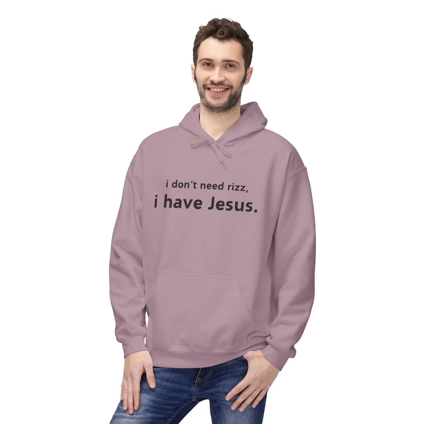 i don't need rizz, i have Jesus. Unisex Midweight Softstyle Fleece Hoodie