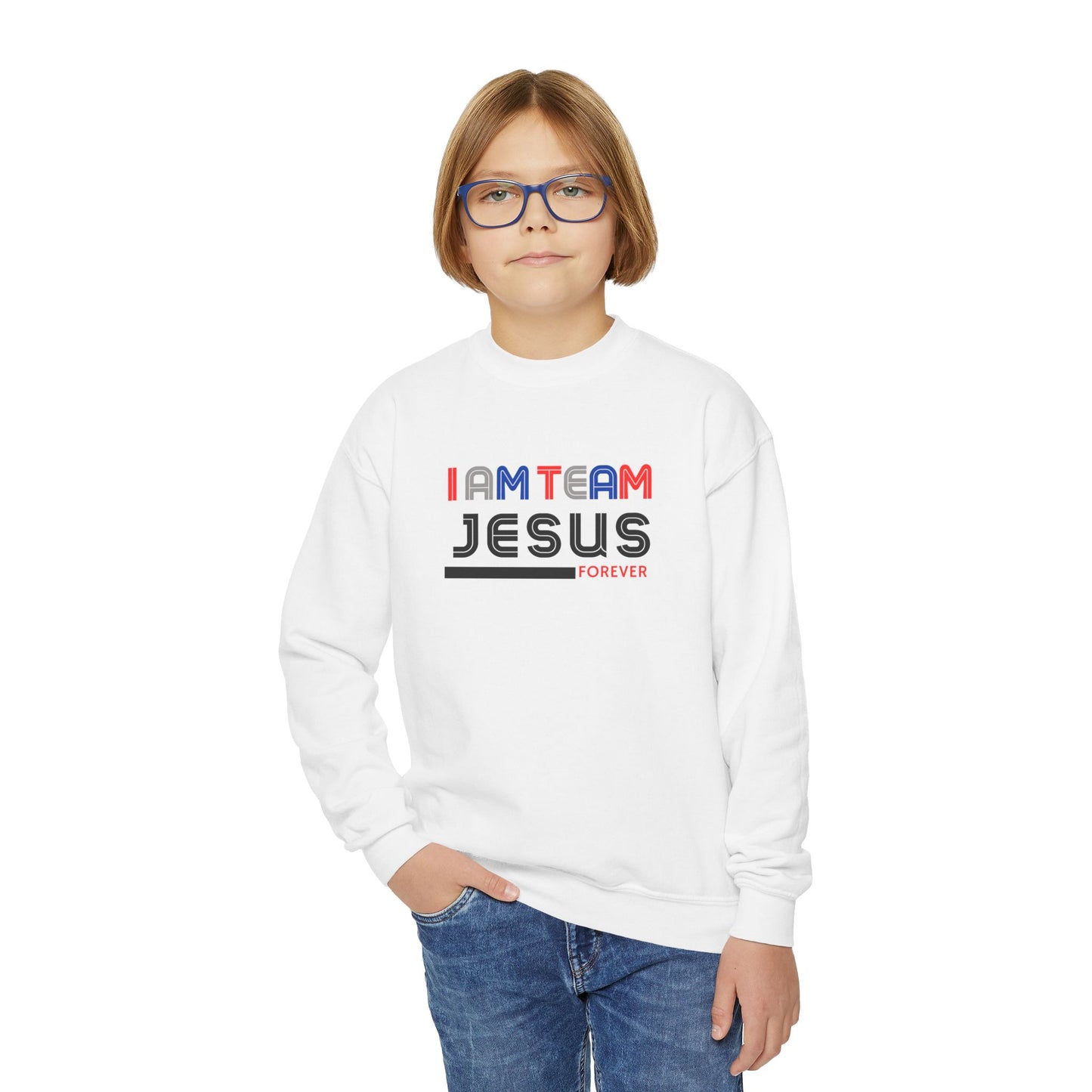 I am Team Jesus Youth Crewneck Sweatshirt