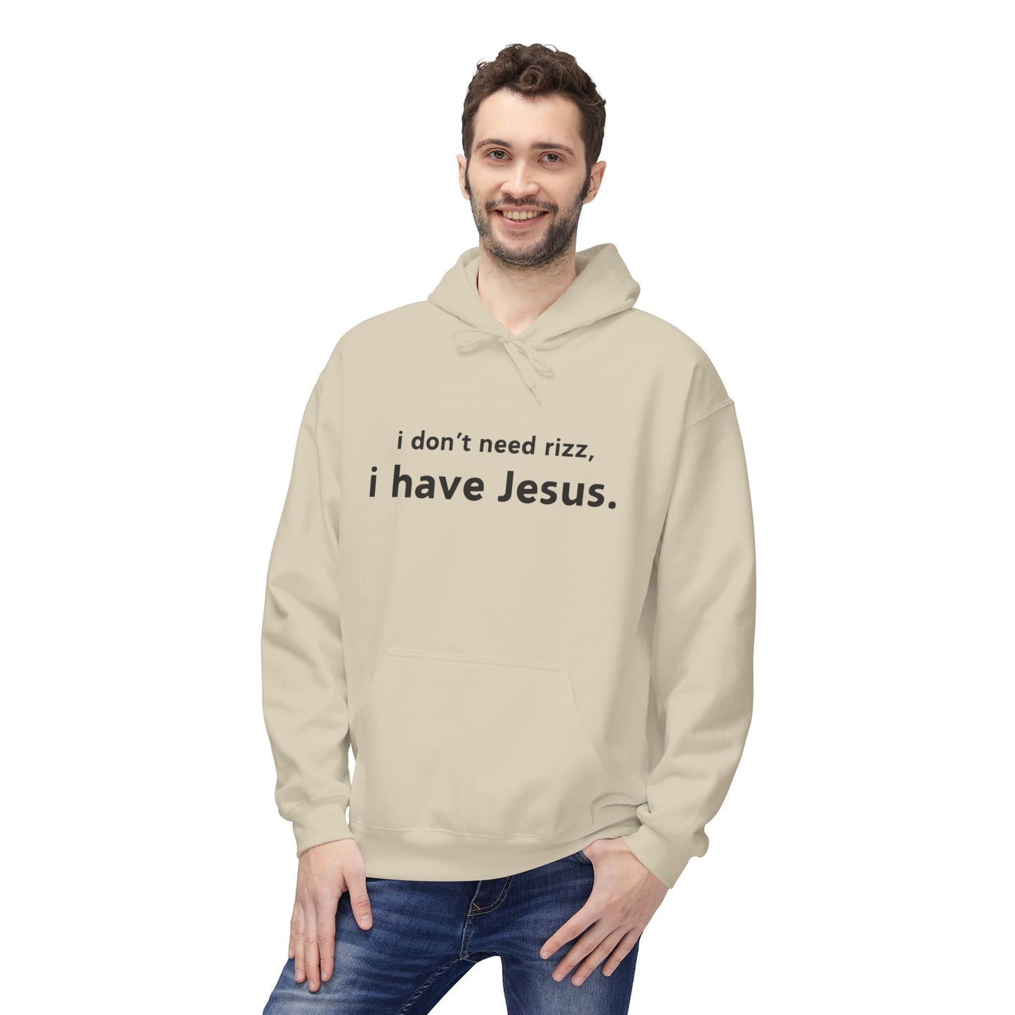 i don't need rizz, i have Jesus. Unisex Midweight Softstyle Fleece Hoodie