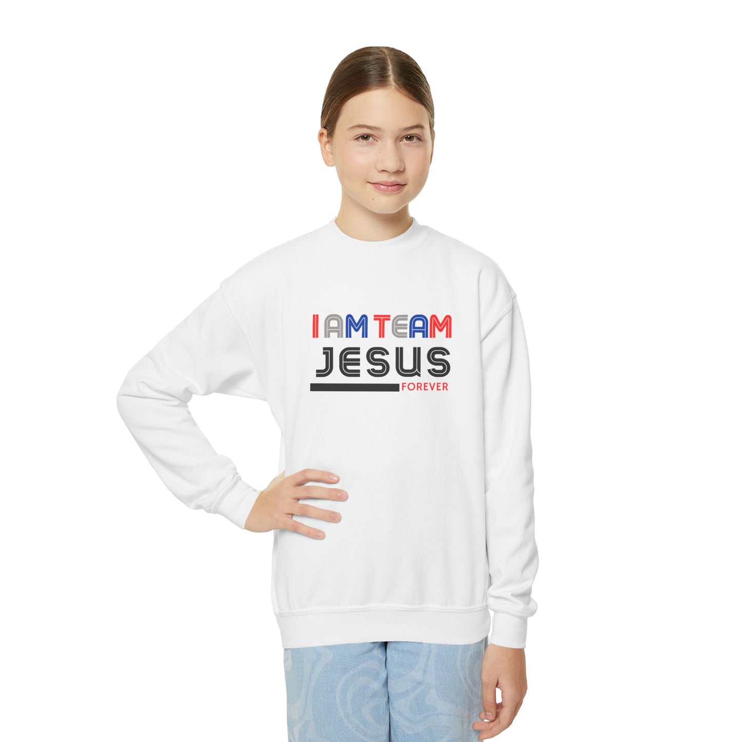 I am Team Jesus Youth Crewneck Sweatshirt