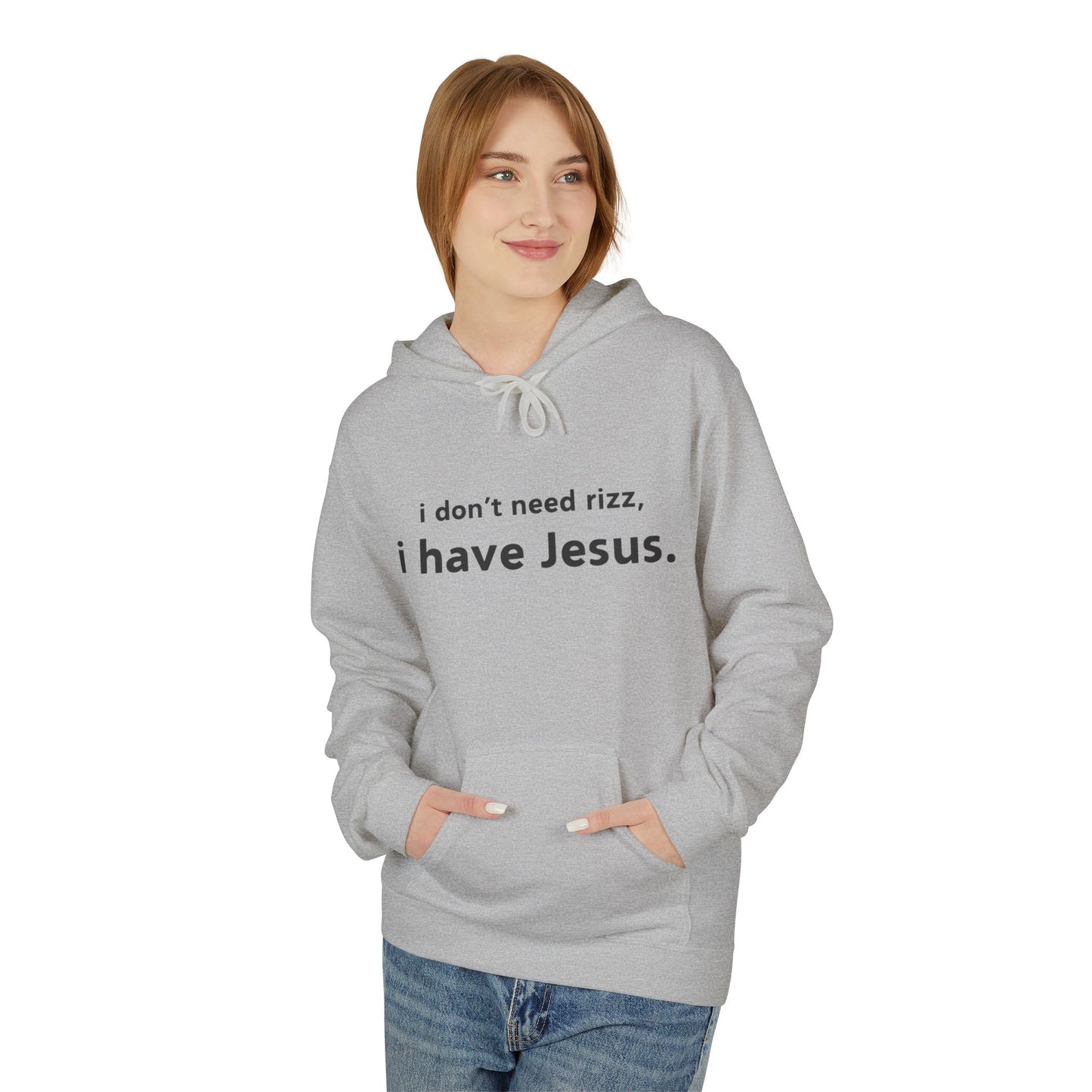 i don't need rizz, i have Jesus. Unisex Midweight Softstyle Fleece Hoodie