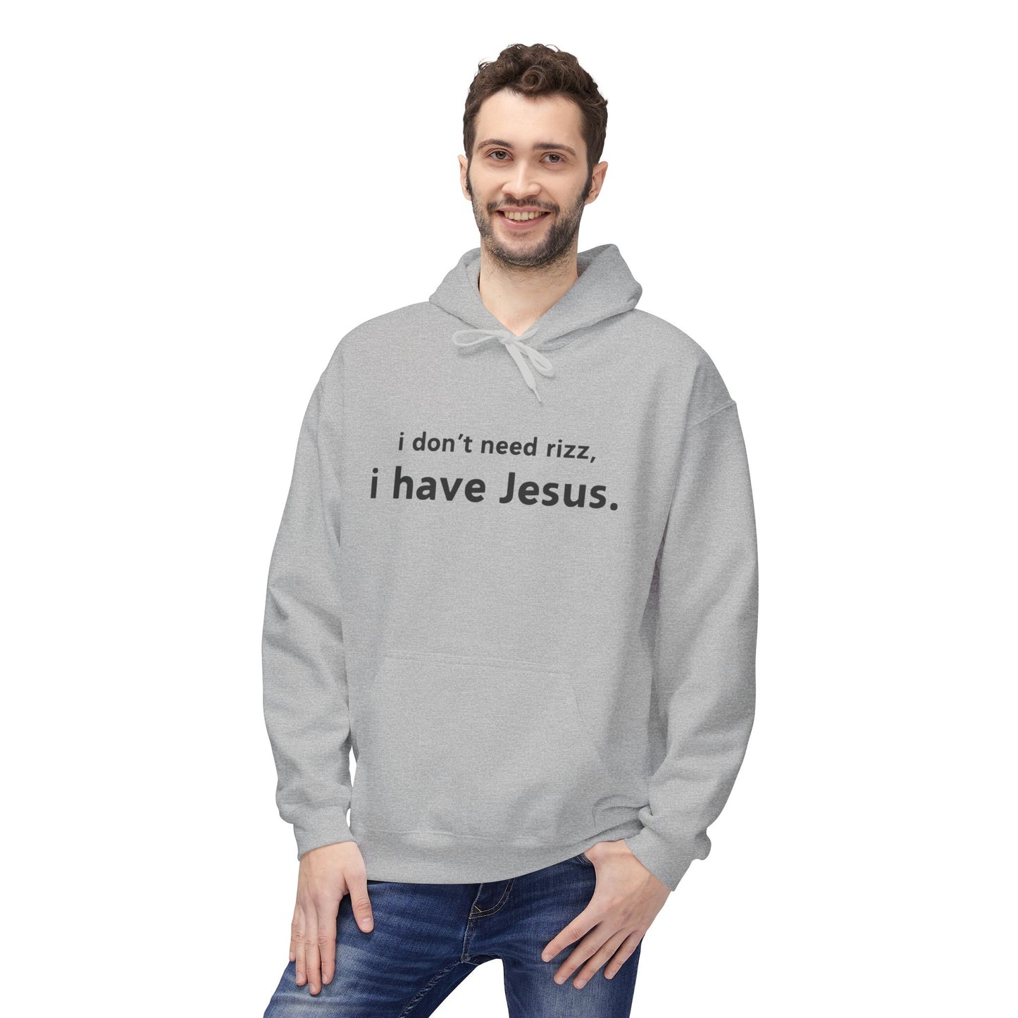 i don't need rizz, i have Jesus. Unisex Midweight Softstyle Fleece Hoodie